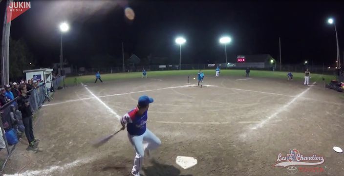 Guy Swings Bat With One Hand And Gets Home Run Sport