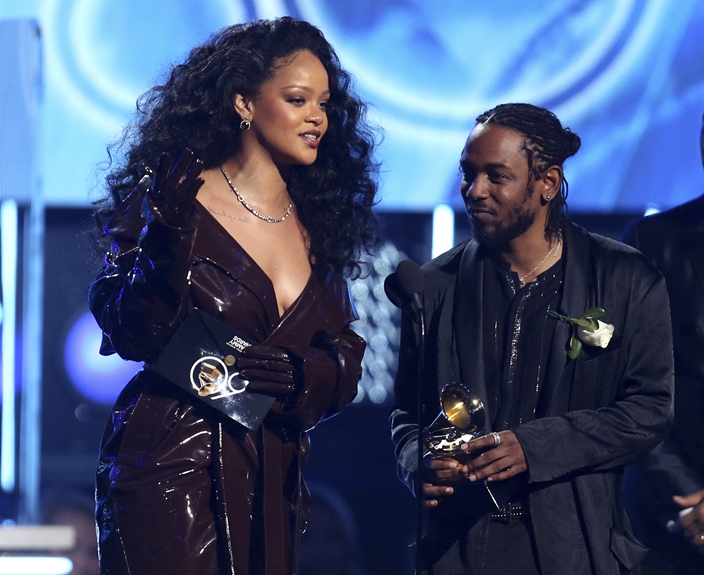 SPOTTED: Kendrick Lamar Collects Grammy Award Wearing Full AW23