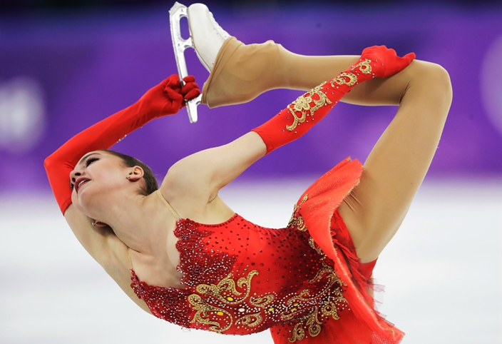 Alina Zagitova of the Olympic Athletes of Russia performs during the women&...
