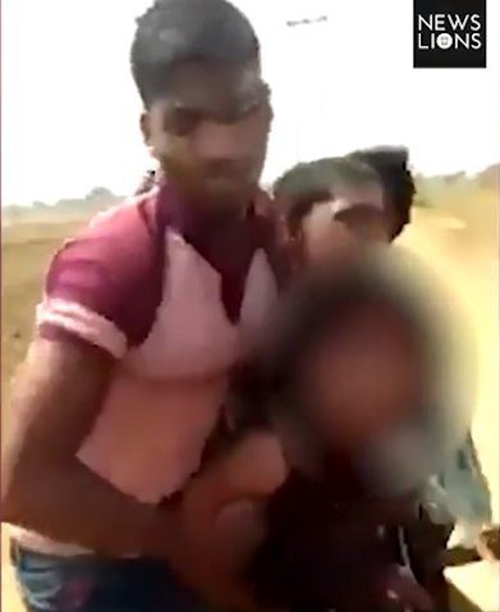 Six Indian youngsters grab woman on street to embrace, touch and try strip ...