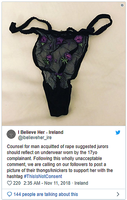 Women Tweet Pics Of Underwear After Teen's Thong Used As Evidence