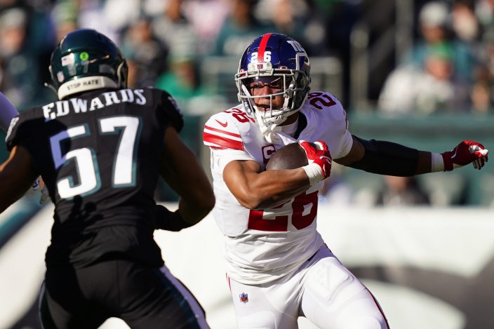 Giants' Saquon Barkley playing for himself down the stretch - The San Diego  Union-Tribune