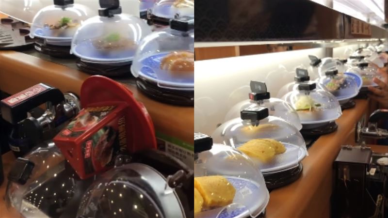 台网友食回转寿司惊见 餐盘大塞车 网友笑 天竺鼠寿司